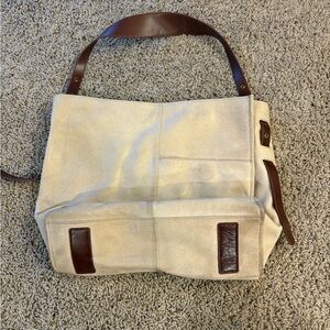 Stylish Cream and Brown Men's Bag